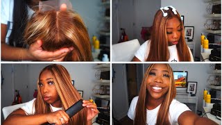 The Best  Affordable 4X4 Fake Scalp Lace Closure Highlight Wig  Ft. Hurela Hair