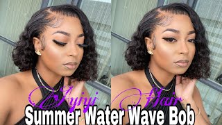 How To: Cut & Install  Cute Summer Water Wave Bob Wig Ft Ayiyi Hair | Assalaxx