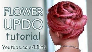 Prom/Wedding Hairstyle Tutorial For Medium Long Hair: Braided Flower Updo