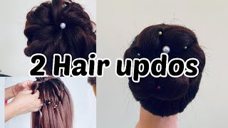 2 Awesome Hair Updos/How To Create Messy Bun/Hairstyles For Wedding/Party Hair Hack