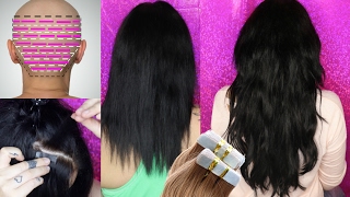 How To- Apply Tape Hair Extensions Correctly At Home! Save $$ | Irresistible Me Extensions