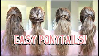 How To: Easy Ponytails For Summer! Medium & Long Hairstyles!