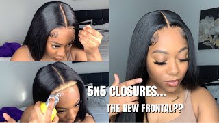 Melted 5X5 Closure Wig Install Using Only Got 2B Freeze Spray | Tinashe Hair