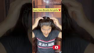 Easy Hairstyle For Girls |Two Braids Hairstyle| #Shorts #Ytshorts #Youtubeshorts #Twobraids #Braids