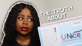 Curly T-Part Lace Closure Wig Install Ft Unice Hair | Fake Scalp Wig? | Tiyonna B