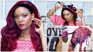 Diy | Burgundy Wine Hair : From Black To Red Lace Frontal Wig | Omabelletv