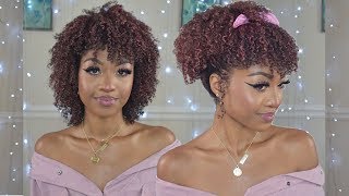 On The Go Curly Bangs Hairstyle | Disisreyrey