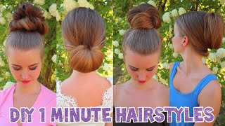 1 Minute Updo Hairstyles | Heatless Hairstyles For Long Hair
