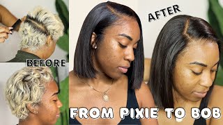 Client Series: How To Put A Wig On Short Hair Pixie Hair Cut | Hair Vivi Bob Lace Front Wig