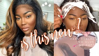 Trying A Fake Scalp Lace Front Wig! Fully Glueless Method!  No Cap .. Seriously? | Ft Supernova Hair