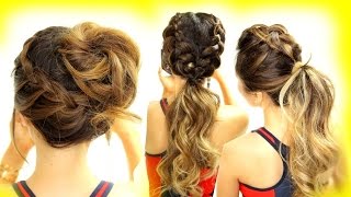 3 ★ Cutest Workout Hairstyles! Braid School Hairstyles For Long Medium Hair