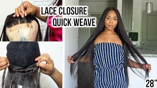 Lace Closure Quick Weave: How To Install, Easy Technique ! | Ali Lolly Hair