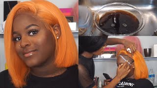 How To Color Hair In Seconds & Apply A Lace Frontal Wig | Water Color