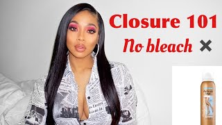 No Bleach!How To Hide Knots On A Closure!| Customizing Closure Wig 101-Sunber Hair