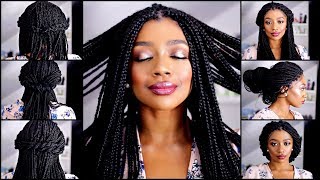 10 Quick And Easy Box Braid Hairstyles | How To Style Box Braids