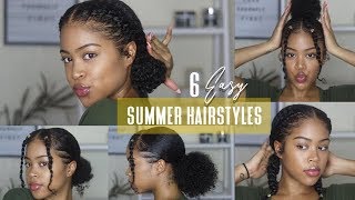 6 Easy (No Braid) Natural Hairstyles | Perfect For Summer 2019!