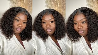 No More Frontal! New Innovative Protective Style V Part Curly Wig No Lace No Glue Ft Unice Hair