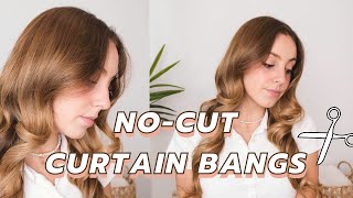 Curtain Bangs Without Cutting! (Hack To Style Curtain Bangs Without Cutting Your Hair)