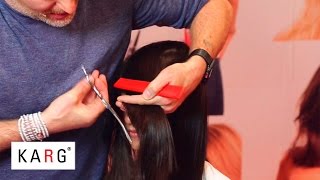 How To Cut Long Layers With Face Framing Long Bangs By Karg