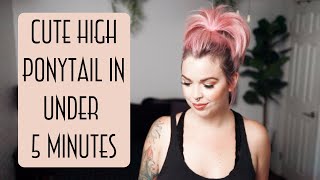 Cute High Ponytail Hairstyle In Under 5 Minutes. Easy Summer Hairstyle For Busy Sahm Mom