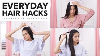 Everyday Hair Hacks| High Ponytail Hairstyles For Natural Hair, Puff Hairstyle For Natural Hair