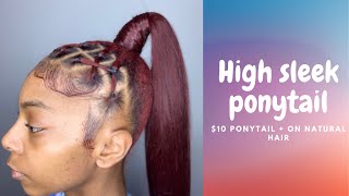 Sleek High Ponytail W/ Rubberbands | Ponytails On Natural Hair Series