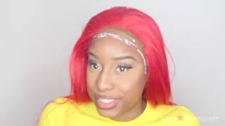Synthetic Wig Into High Ponytail| Red Red Red| Samsbeuty.Com