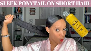 I Tried A Studio Techilo 'Sleek Ponytail On Short Hair' Tutorial Using Got 2B Glued Spray