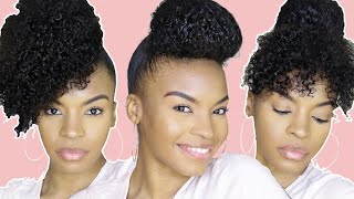 3 Quick Updo Ponytail Styles With Weave | Natural Hair
