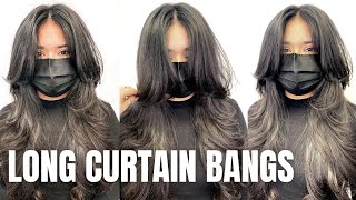 How To Cut Long Curtain Bangs With Layers Like A Pro (Easy!) | Lina Waled