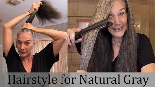 Over 50 - Natural Gray Hairstyles For Older Women- Thick Long Gray Hair - How To Transition