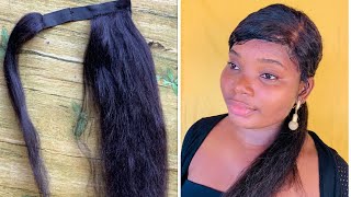 Diy Ponytail Extension | How To Create A Ponytail Wig With Clips | Drawstring Ponytail Tutorial