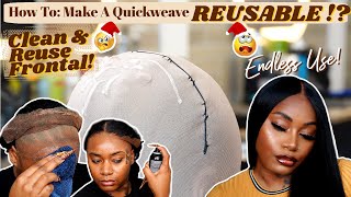 How To: Reusable Frontal Quickweave?? Pt. 1 | Clean & Reuse Frontal | Laurasia Andrea Fairyycember