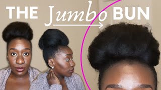 Jumbo Bun On 4C Natural Hair Using Hair Extension Wrap Ponytail
