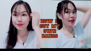 How To Cut Bangs At Home | Cutting My Own Bangs Korean Style | Korean Style Bangs By Geraldine Wall