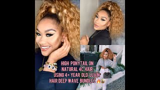 Blonde Curly High Ponytail On Natural 4C Hair |  Watch This Before You Throw Out Your Old Bundles