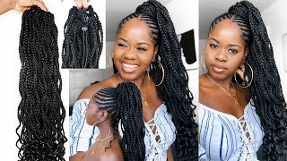 Easy Diy Box Braid Crochet Ponytail Hairstyle | Tutorial