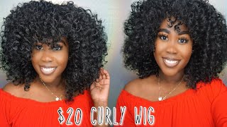 Under $20 Affordable Curly Afro Wig | Amazon Synthetic Curly Wig With Bangs!!!