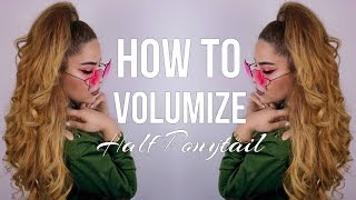 Half Ponytail Hairstyle With Voluminous Curls | Sahony Bourdier