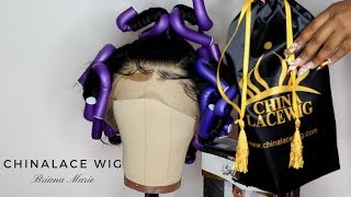 China Lace Wig  | Half Up Half Down Ponytail Wig | Briana Marie