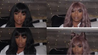 Synthetic Wig With Bangs For Less Than $20|Amazon Hair Review
