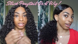 How To: Slick Ponytail Using A Closure Wig! Ft. Melanindollco Hair || Jewel Pray