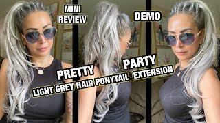 Grwm Feat. Light Grey Hair Ponytail Extension By Pretty Party | Ilia Multi Stick Blush