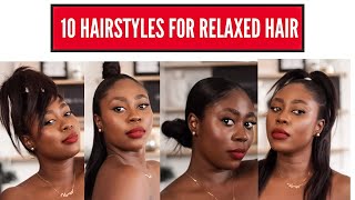 How I Style My Relaxed Hair  |  10 Ponytail Hairstyles