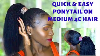 Sleek Ponytail On 4C Hair Using Hair Weave