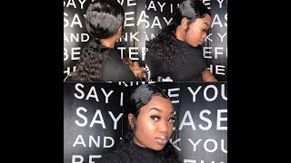 Easy Sleek Middle Part Curly Ponytail On A Wig | Luhair.Com