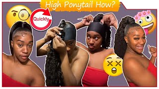 Inspired Ponytail With Braids! Invisible Bombshell Highpony | #Ulahair Bundles Review