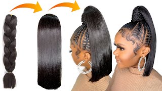How To :Most Beautiful Detachable Ponytail Hairstyle | Using Expression Braid Extension