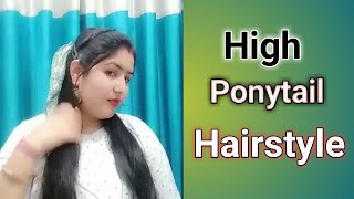 High Ponytail | High Ponytail Hairstyle For School, Collage, Work | Scarf Hairstyle | Easy Ponytail