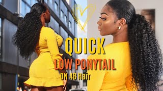 Quick 4B Natural Hair Sleek Ponytail With Curly Bundles | Beauty Forever Hair